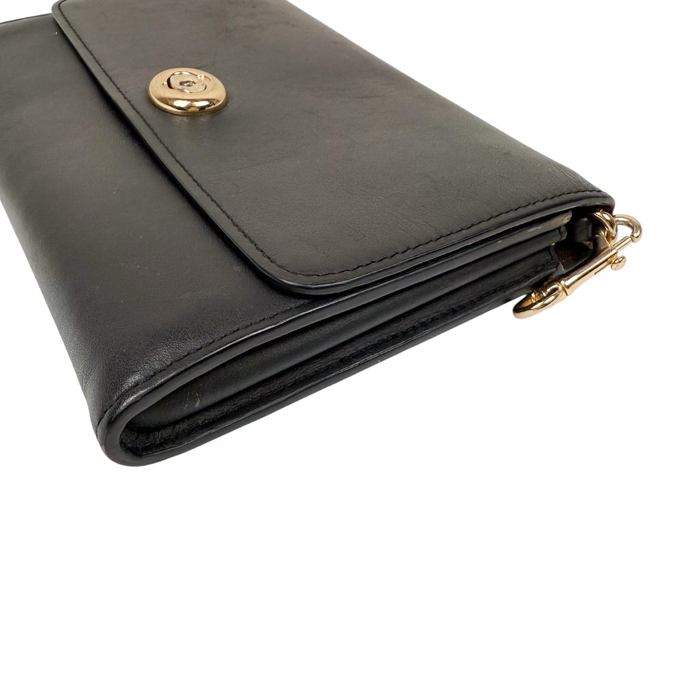 Coach Marlow Turnlock‎ Chain Crossbody Bag Black Smooth Leather - Picture 13 of 16